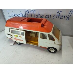 TONKA Pressed Steel RESCUE VEHICLE w/Sliding Door #850. Made in USA 1976.